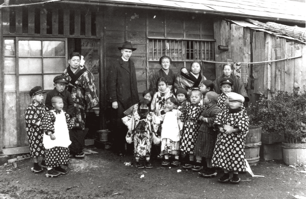 Father Lassalle and Settlement children, ca. 1932